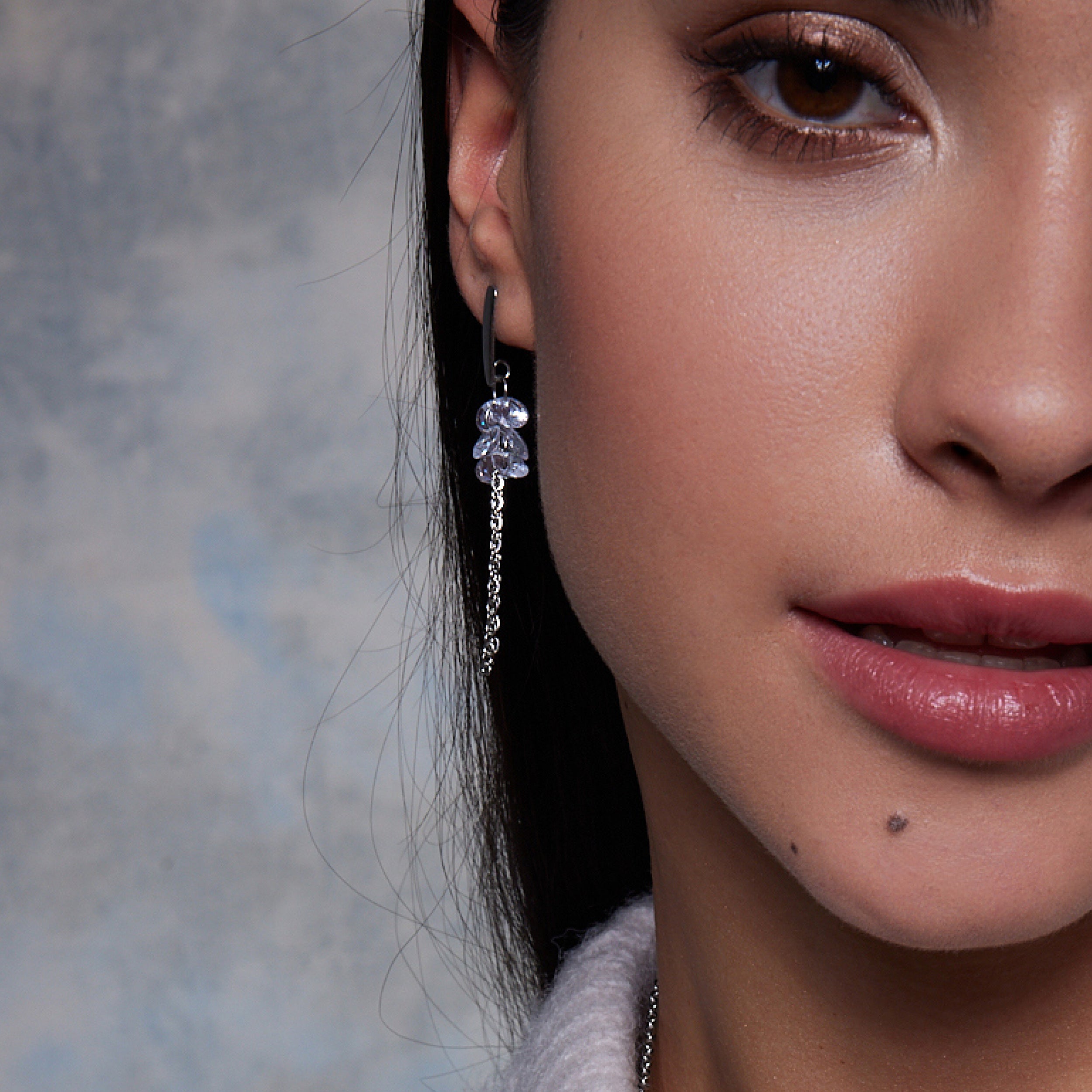 Kolczyki stalowe z cyrkoniami - Moderno