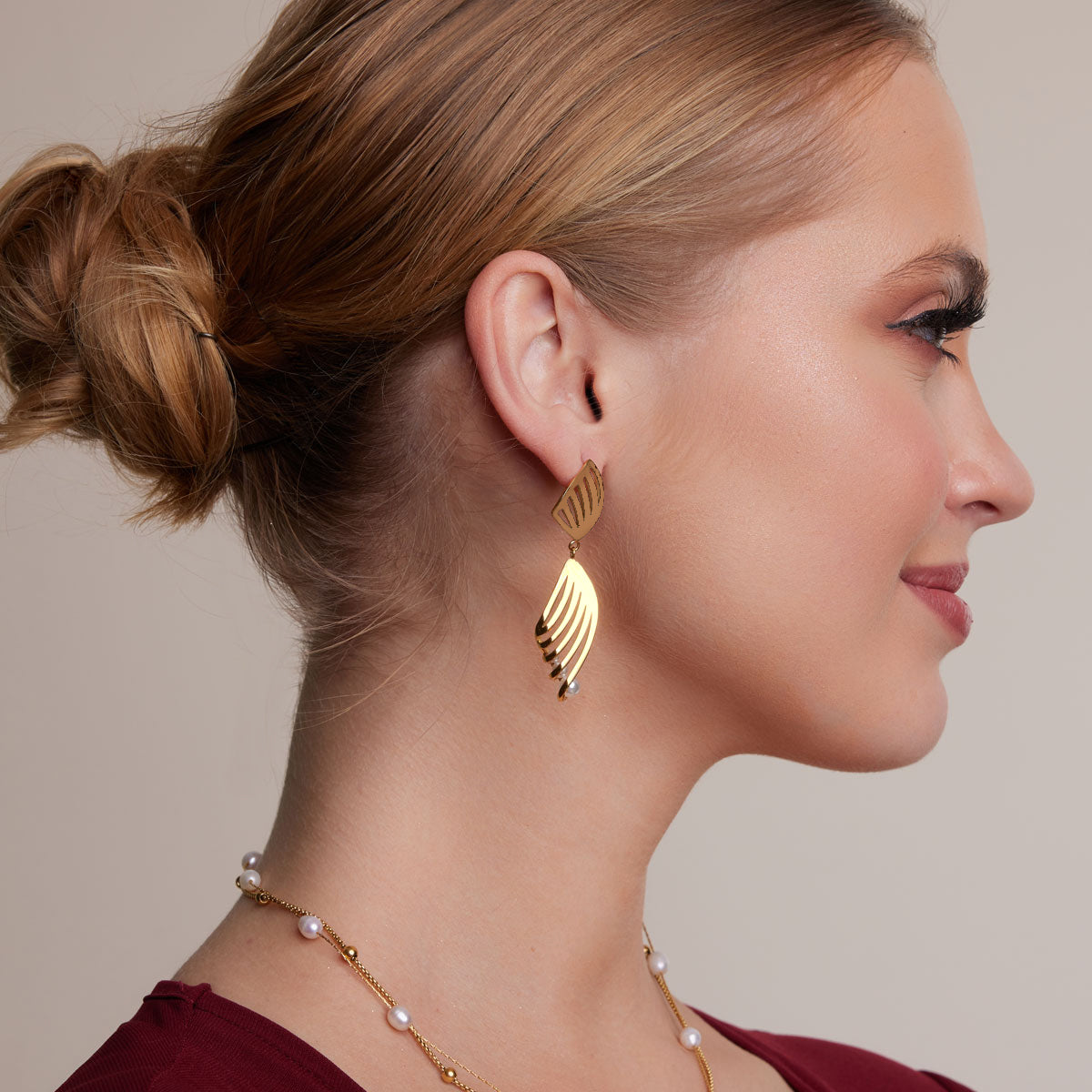 Kolczyki stalowe z perłami - Moderno