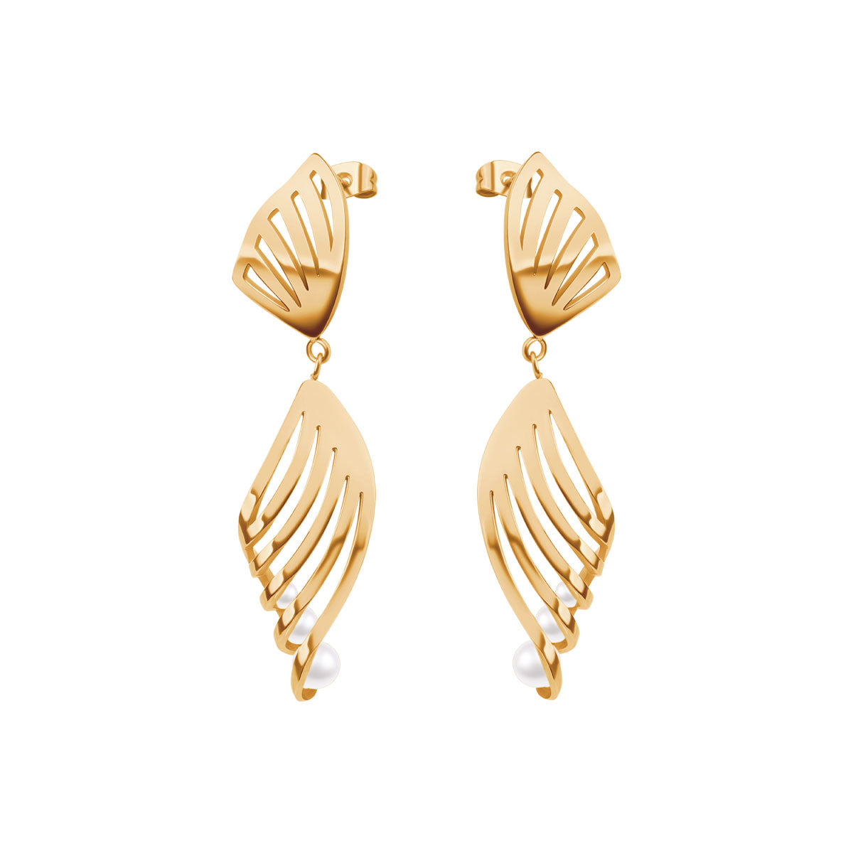 Kolczyki stalowe z perłami - Moderno