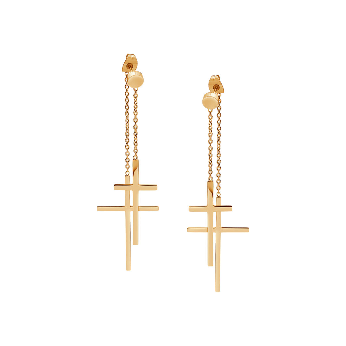 Kolczyki stalowe - krzyże