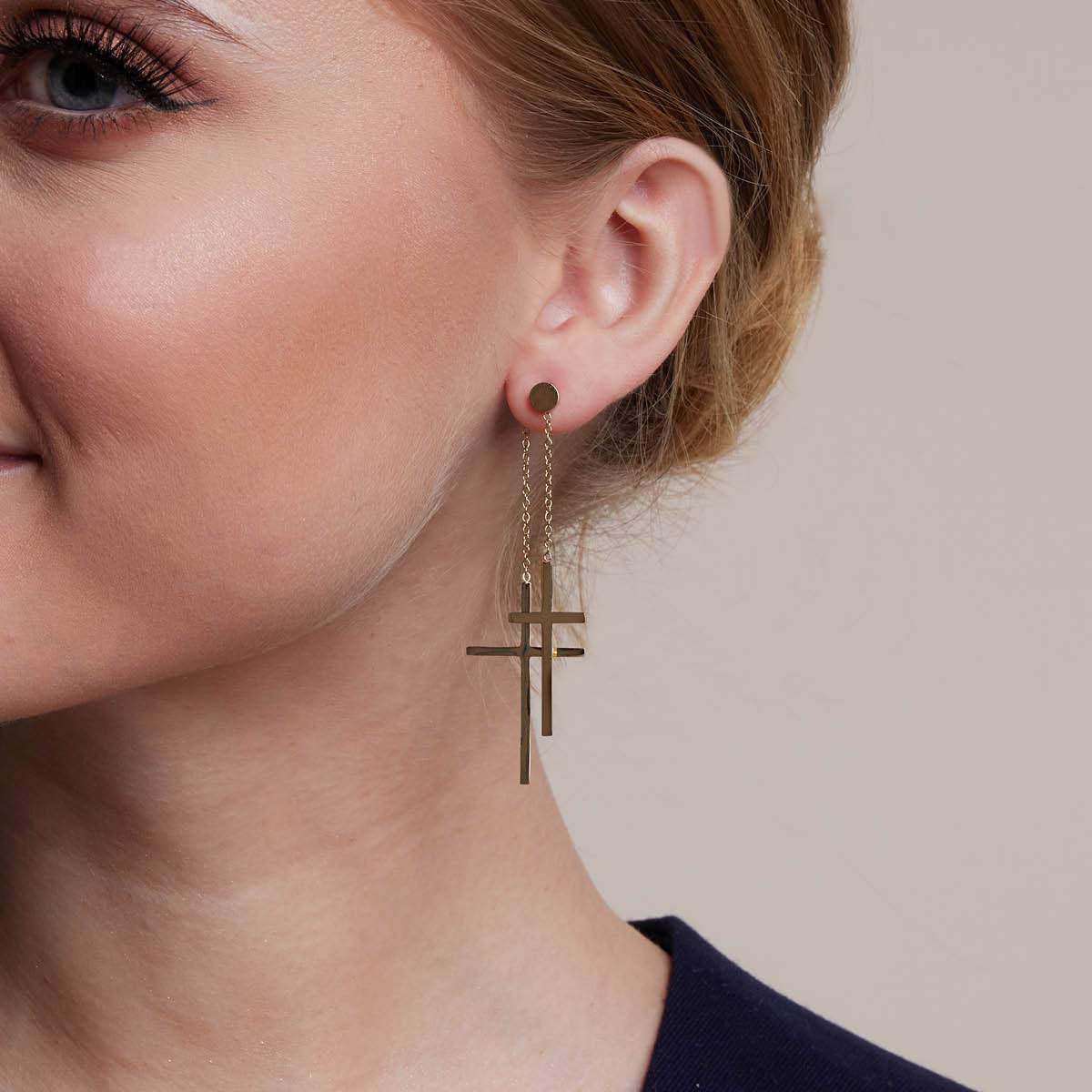 Kolczyki stalowe - krzyże