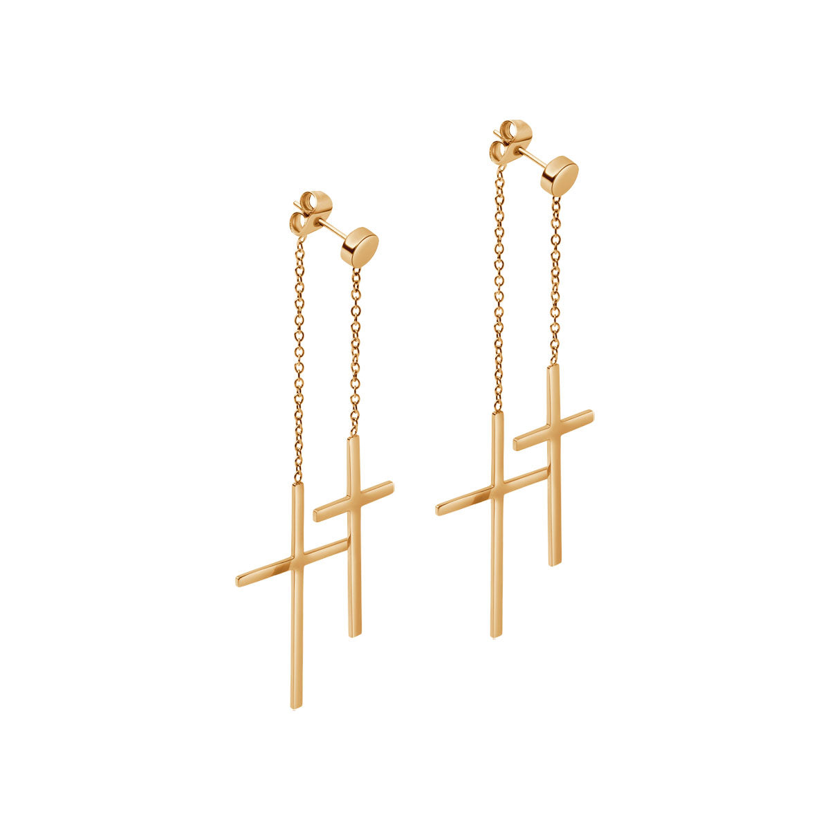 Kolczyki stalowe - krzyże