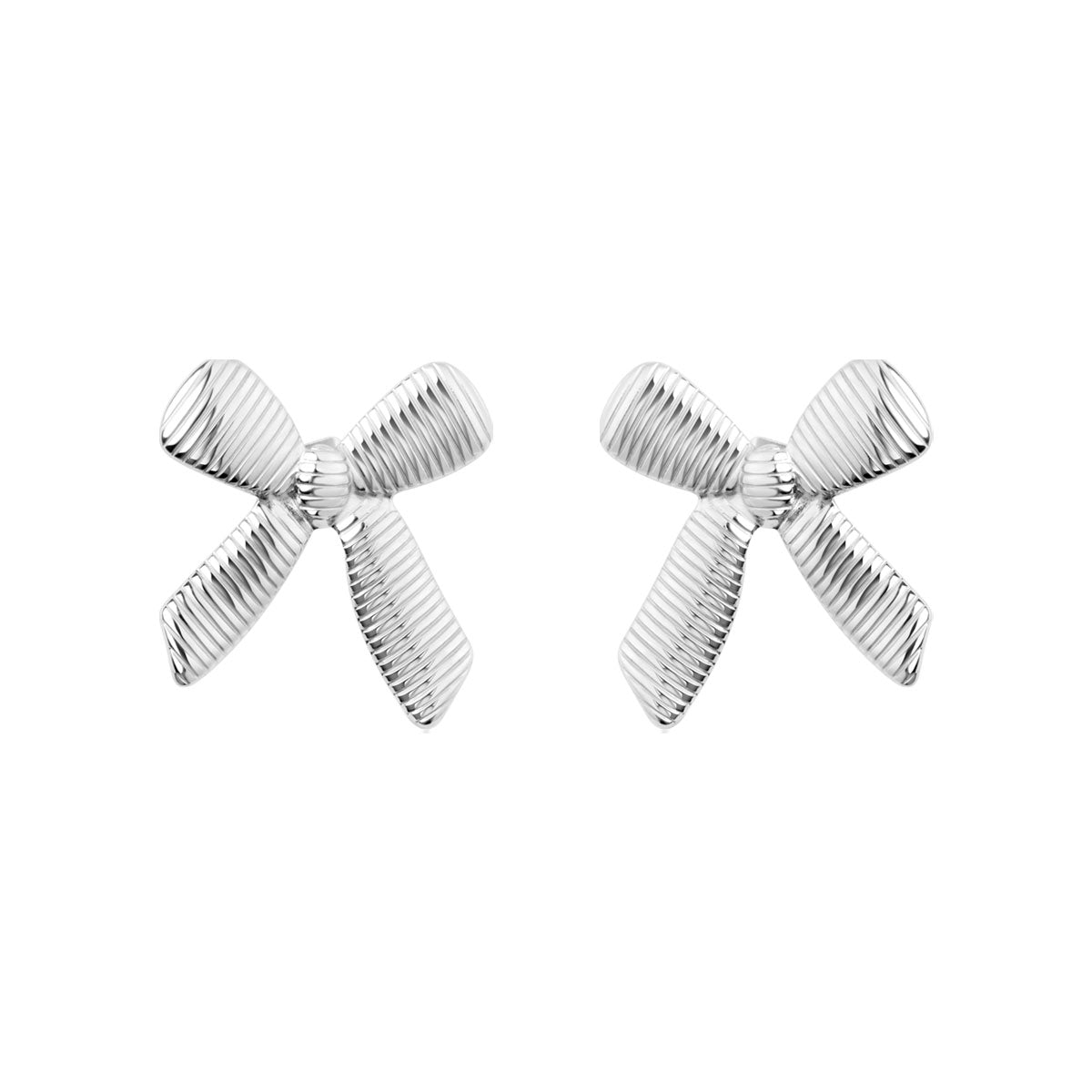 Kolczyki stalowe - kokardki - Moderno