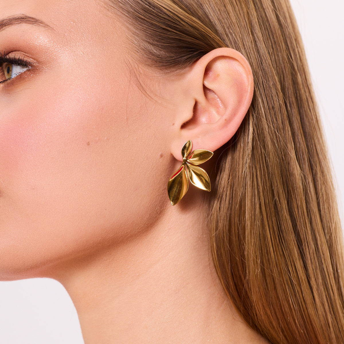 Kolczyki stalowe - liście - Moderno