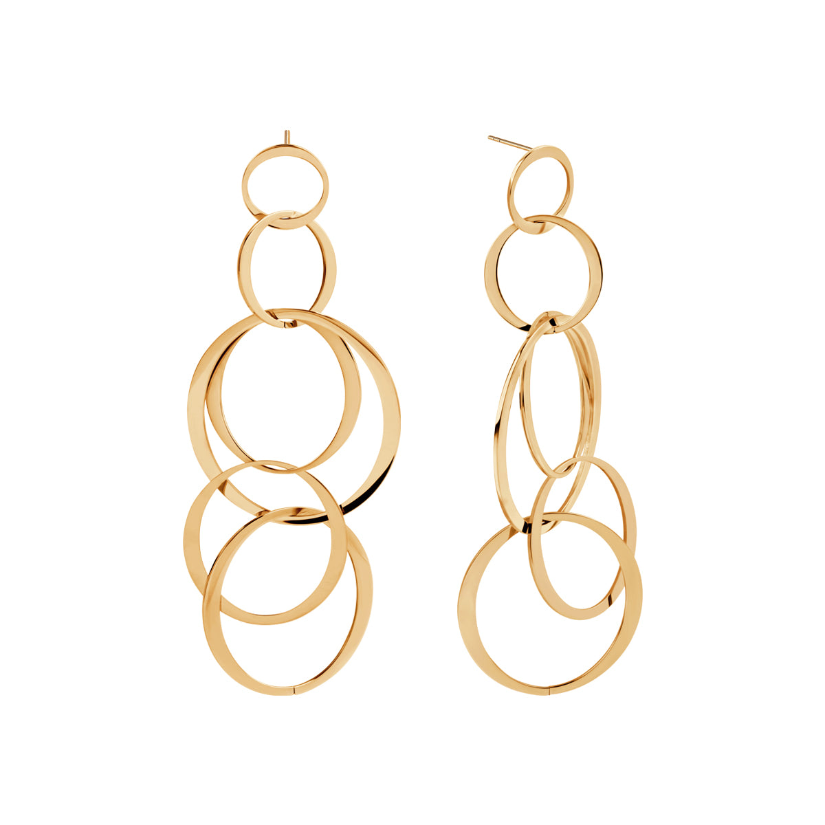 Kolczyki stalowe wiszące - koła - Moderno