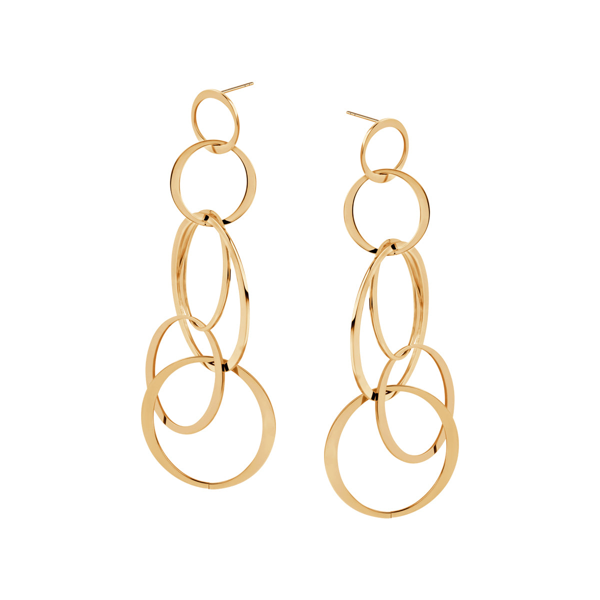 Kolczyki stalowe wiszące - koła - Moderno