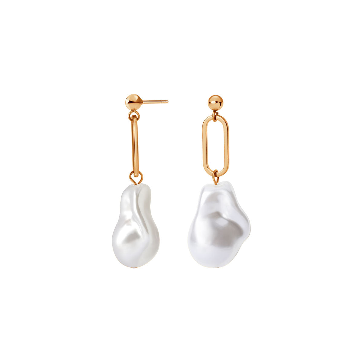 Kolczyki stalowe z imitacją pereł - Moderno