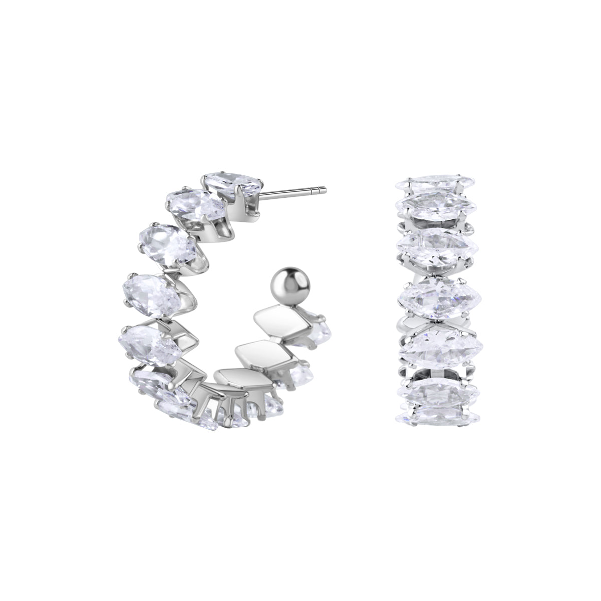 Kolczyki stalowe z cyrkoniami - Moderno