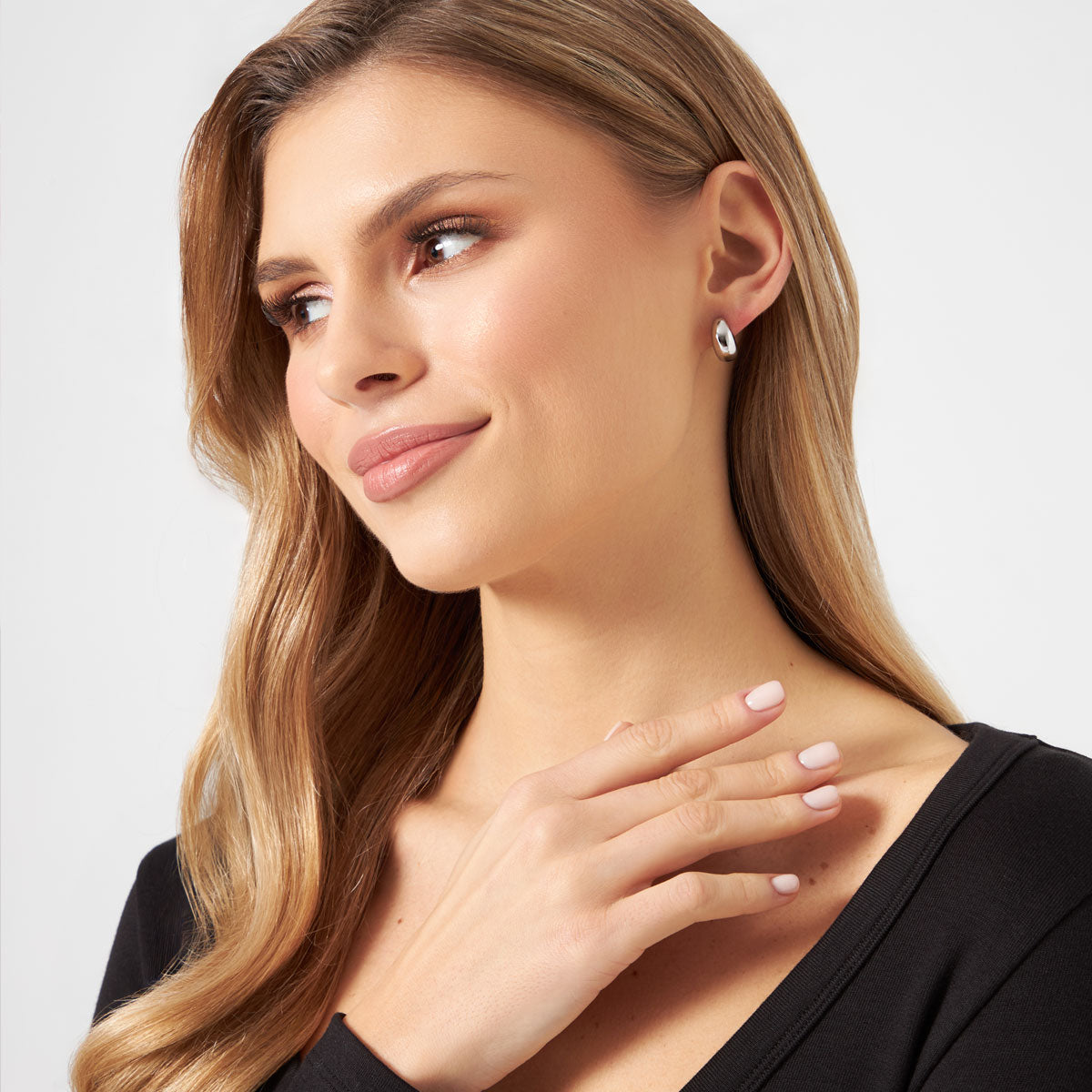 Kolczyki półksiężyce - stalowe - Moderno