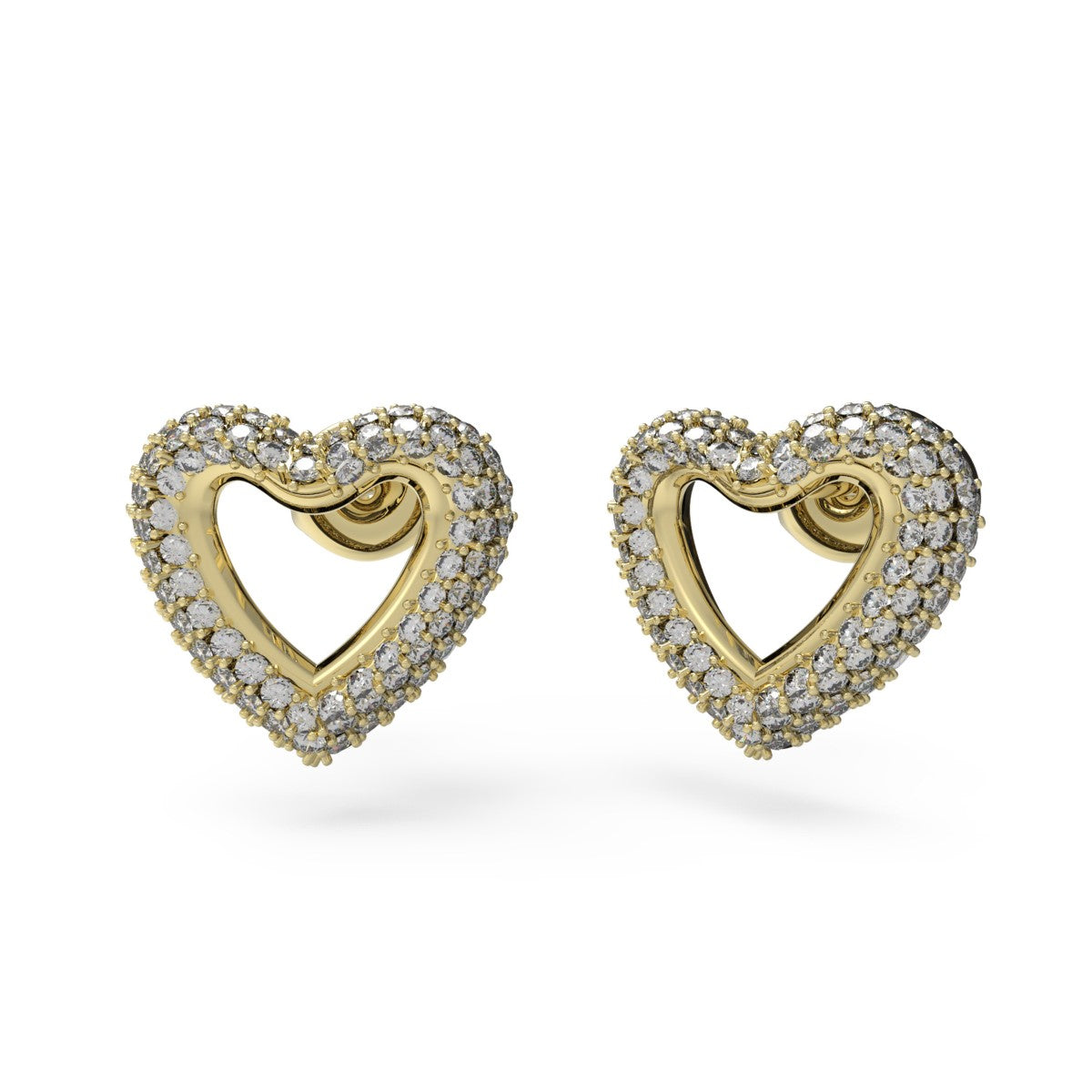 Kolczyki stalowe z cyrkoniami - serca - Guess Beloved