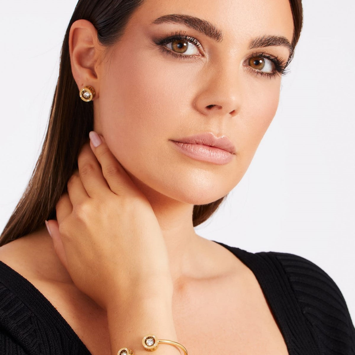 Kolczyki stalowe z cyrkoniami - Guess Splitaire