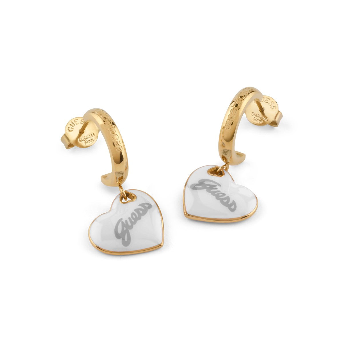 Kolczyki stalowe - serca - Guess Vintage