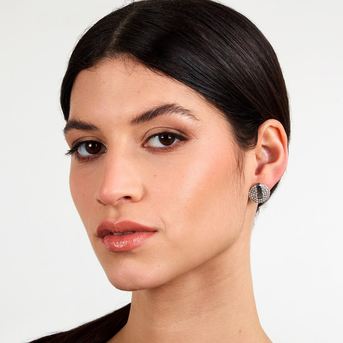 Kolczyki stalowe z cyrkoniami - Tiramisu T-Round