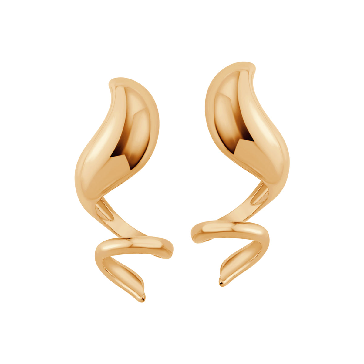 Kolczyki stalowe wiszące - spirale - Moderno