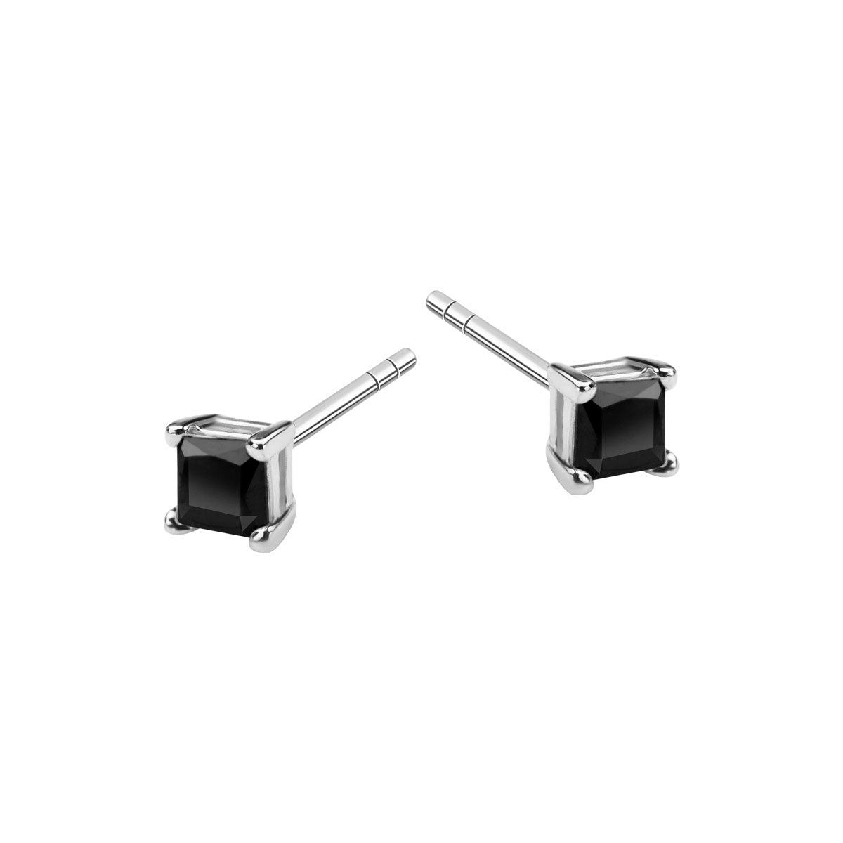Kolczyki srebrne z czarnymi cyrkoniami - Verona