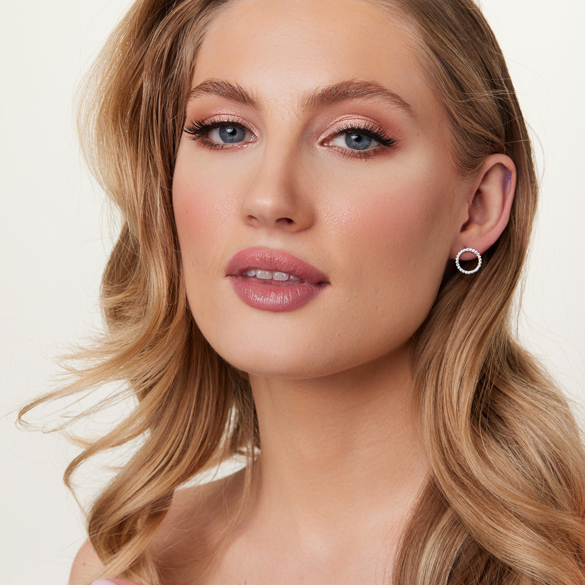 Kolczyki srebrne z cyrkoniami - koła - Verona