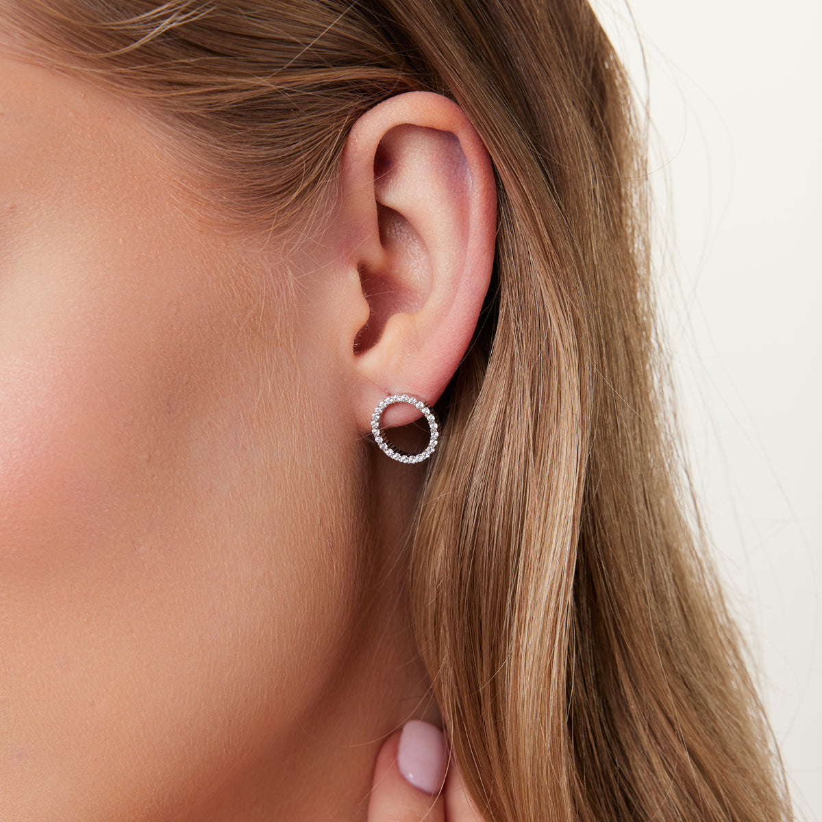 Kolczyki srebrne z cyrkoniami - koła - Verona