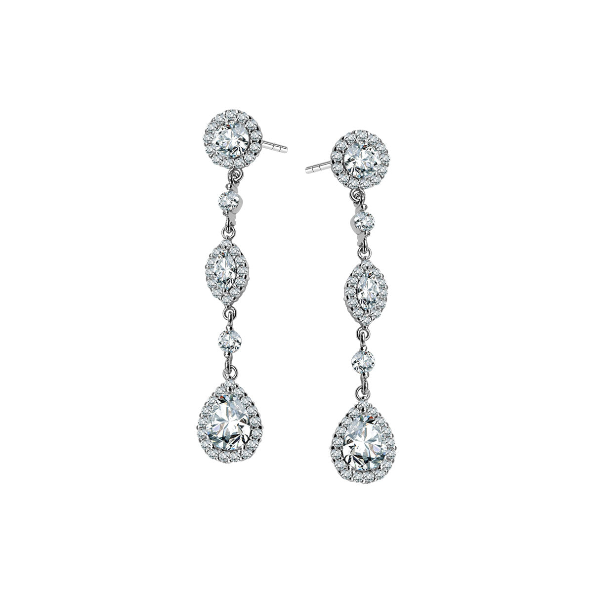 Kolczyki srebrne z cyrkoniami - Evento