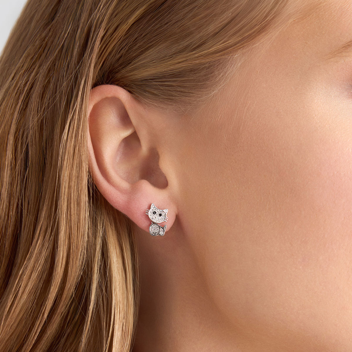 Kolczyki srebrne z cyrkoniami - koniczyny - Bambini - Verona