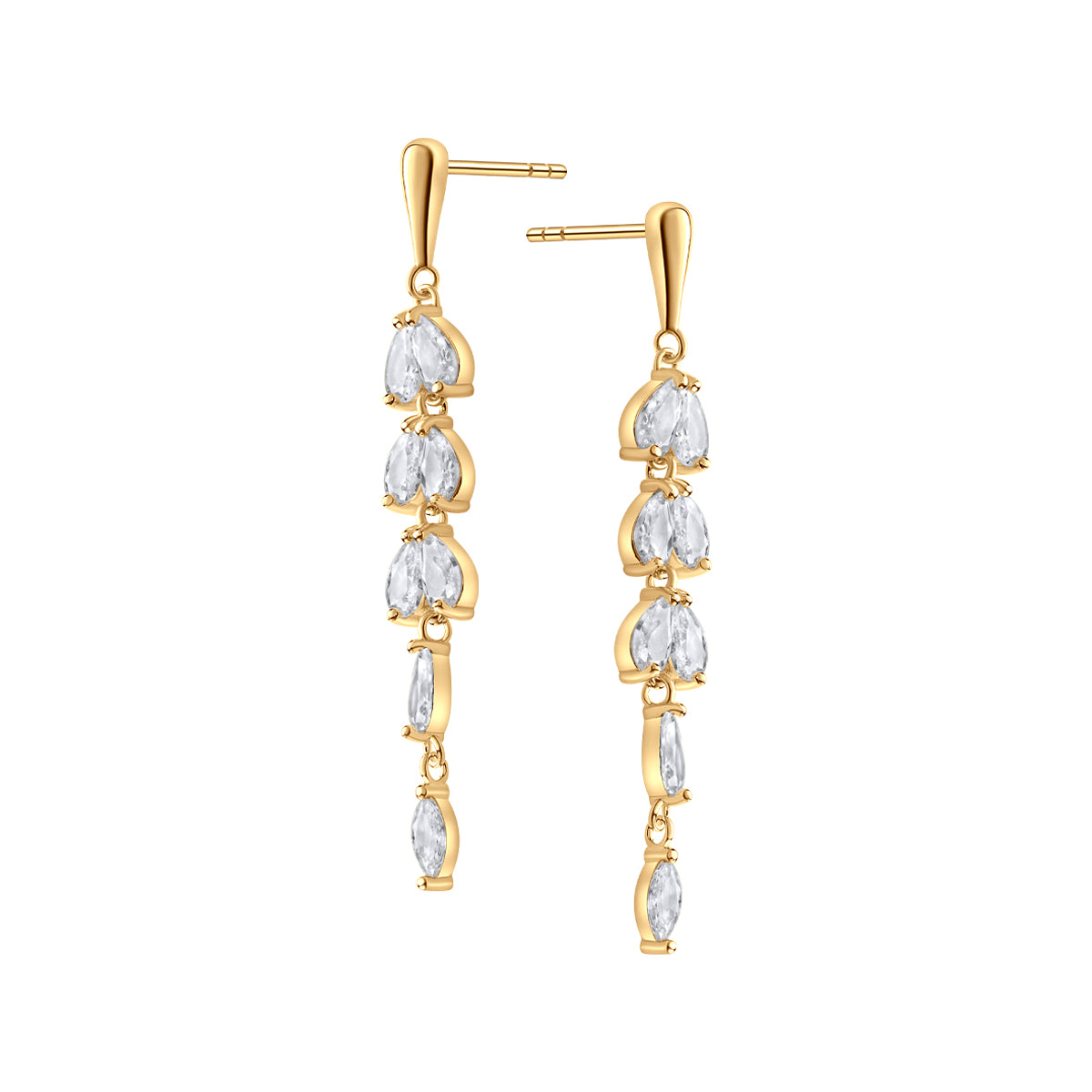 Kolczyki srebrne pozłacane z cyrkoniami