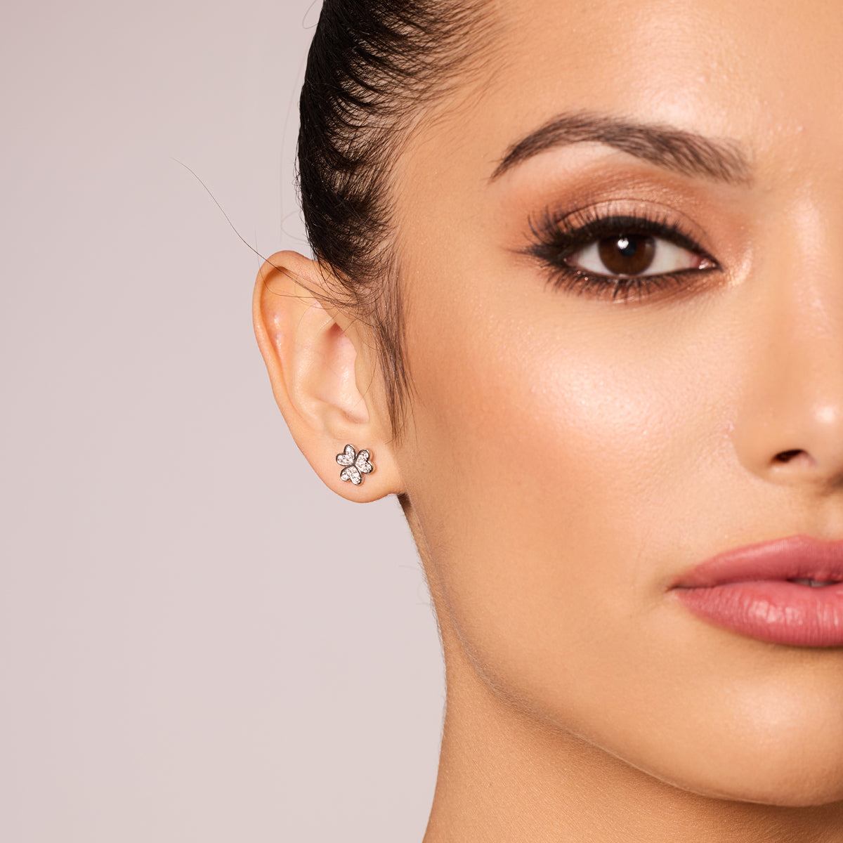 Kolczyki srebrne z cyrkoniami - serca