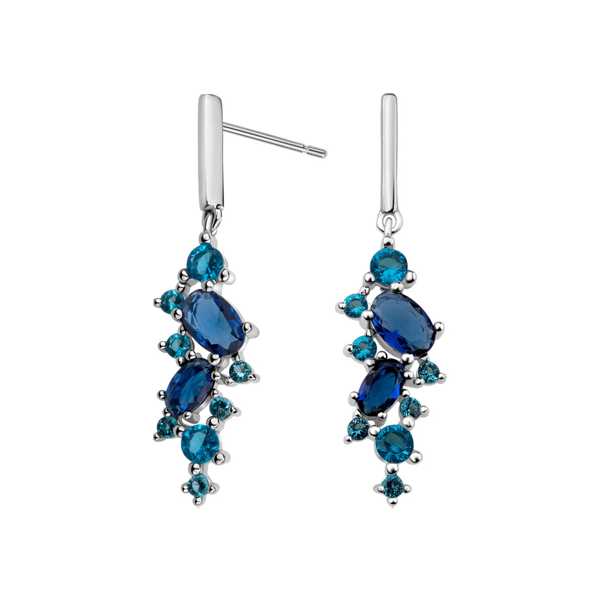 Kolczyki srebrne z cyrkoniami - Colore