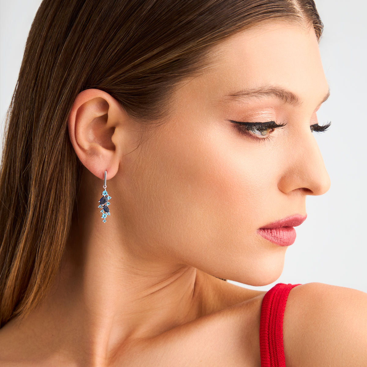 Kolczyki srebrne z cyrkoniami - Colore