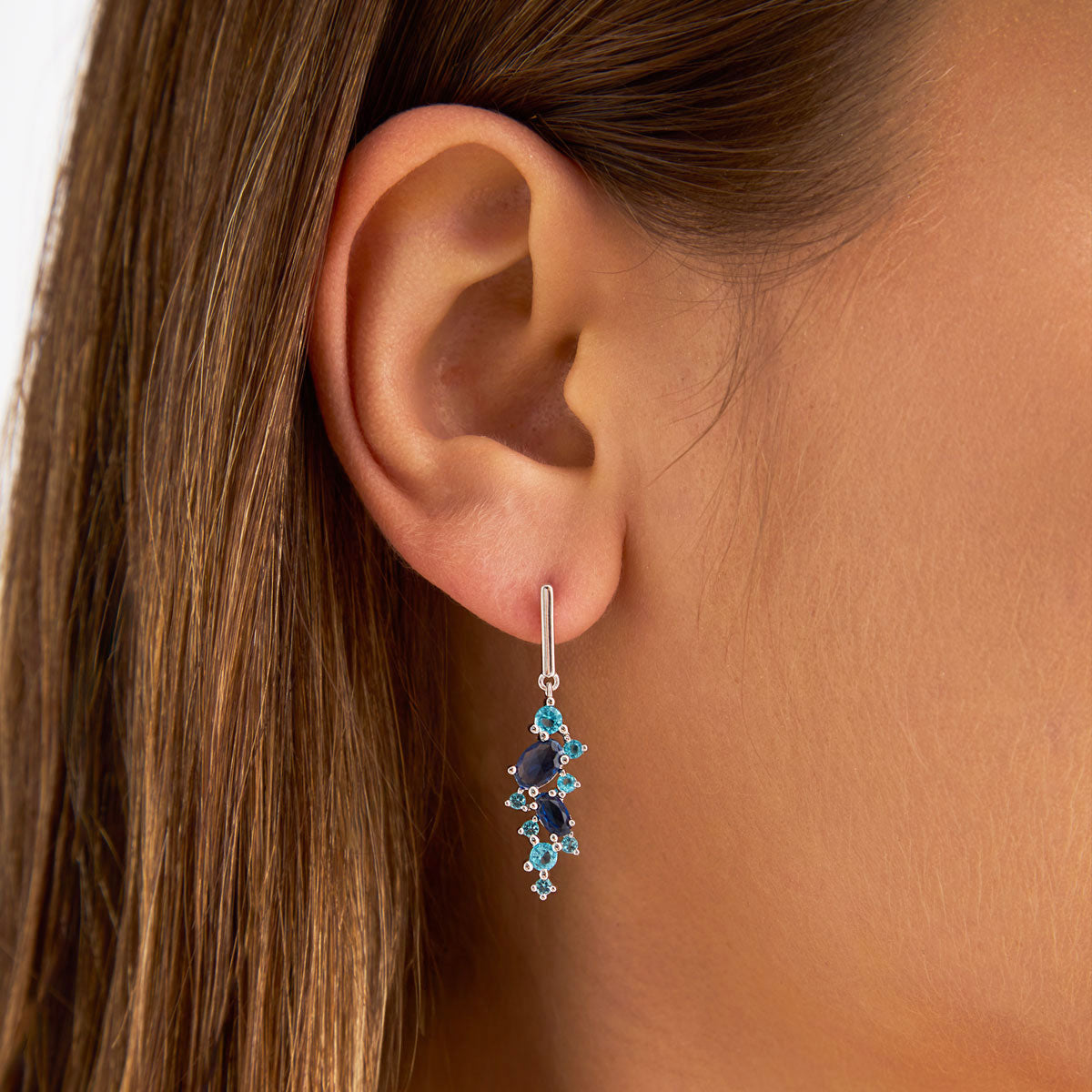 Kolczyki srebrne z cyrkoniami - Colore