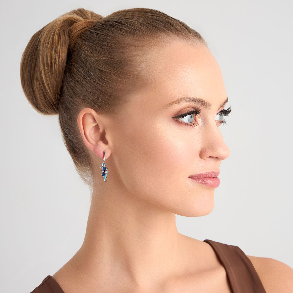 Kolczyki srebrne z cyrkoniami - Colore