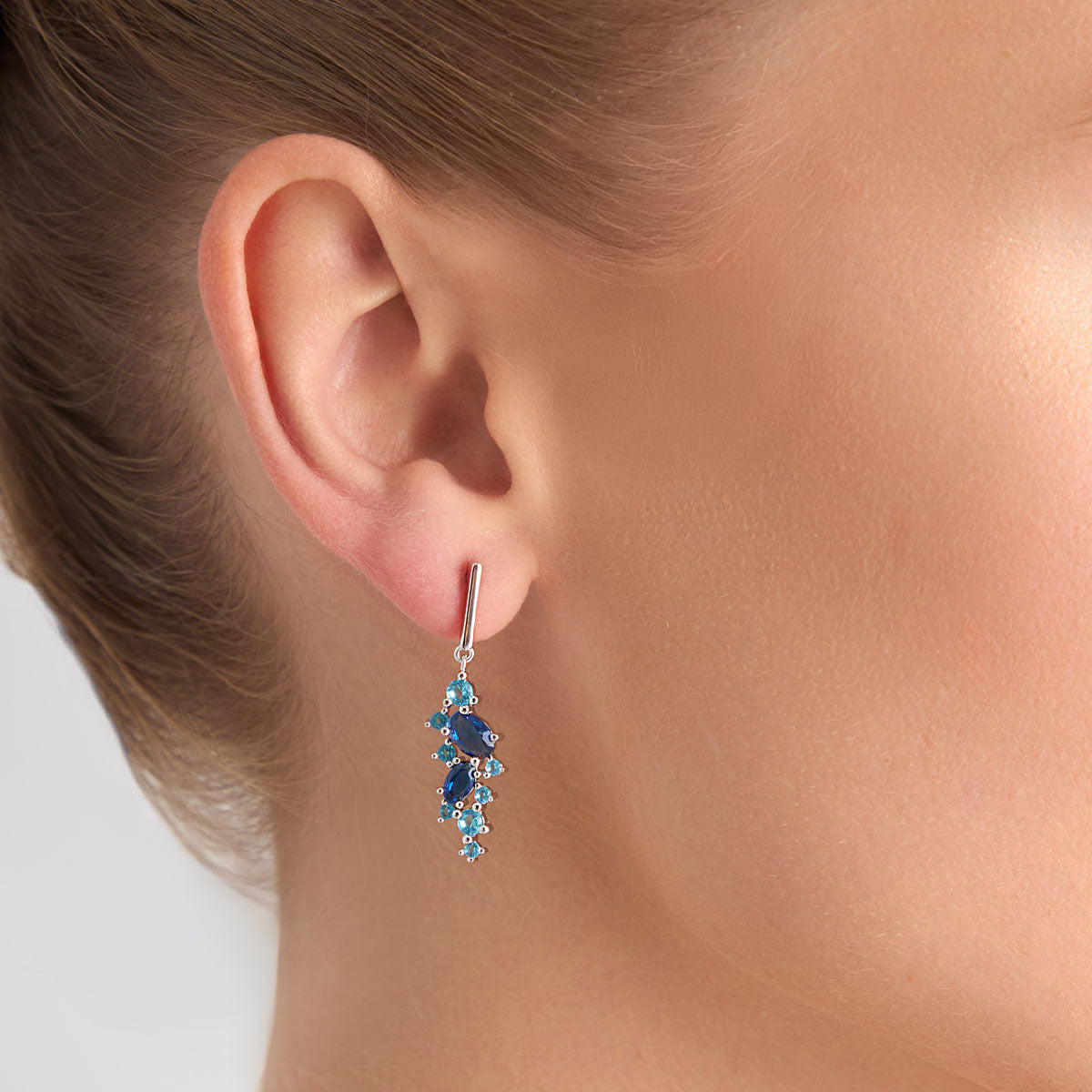 Kolczyki srebrne z cyrkoniami - Colore