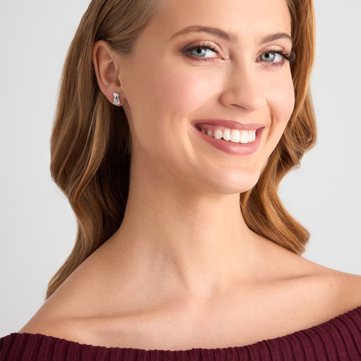 Kolczyki srebrne z cyrkoniami - koty - Bambini - Verona