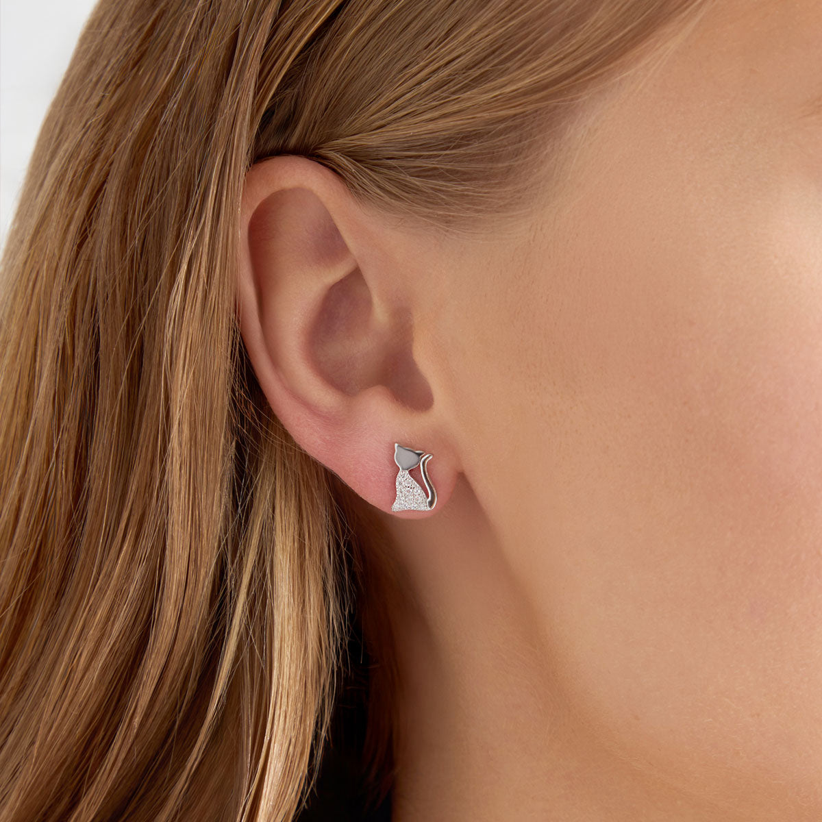 Kolczyki srebrne z cyrkoniami - koty - Bambini - Verona