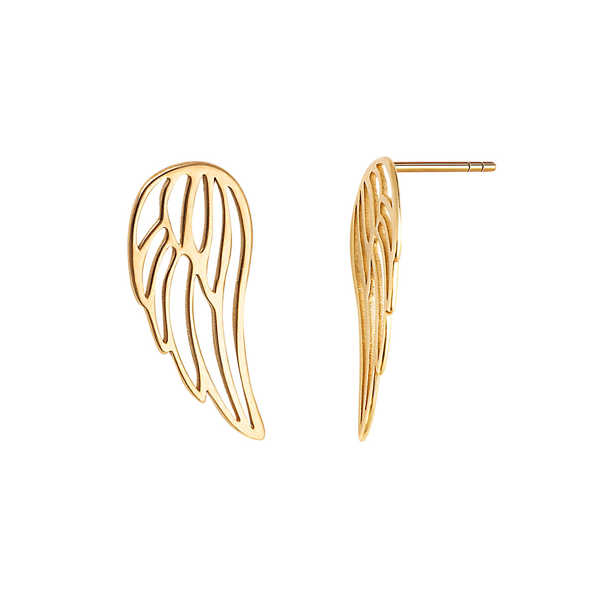 Kolczyki srebrne pozłacane - skrzydła