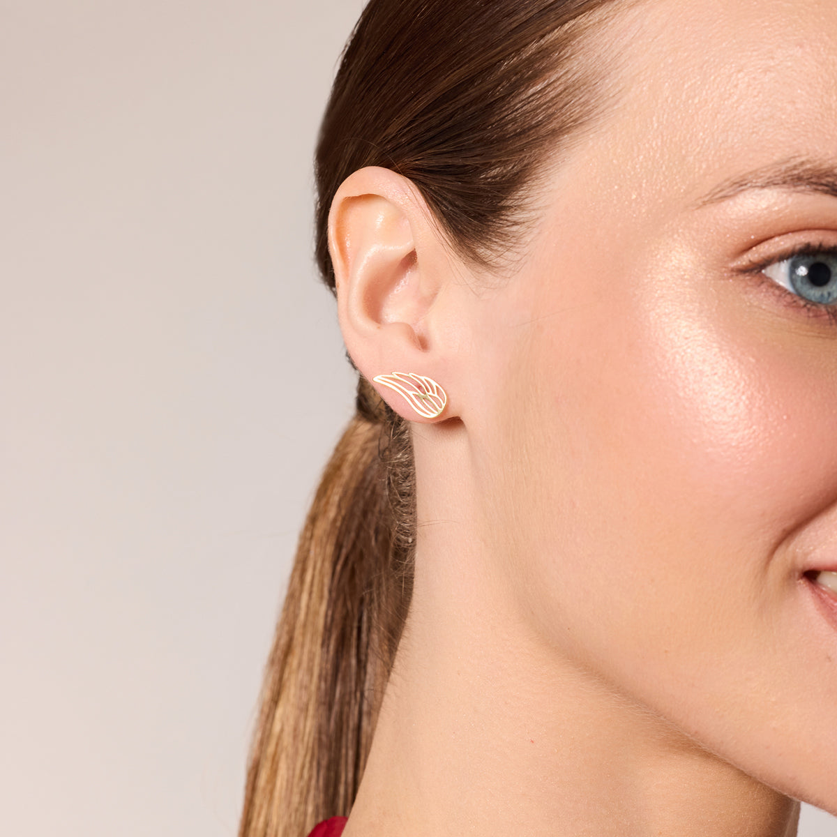 Kolczyki srebrne pozłacane - skrzydła