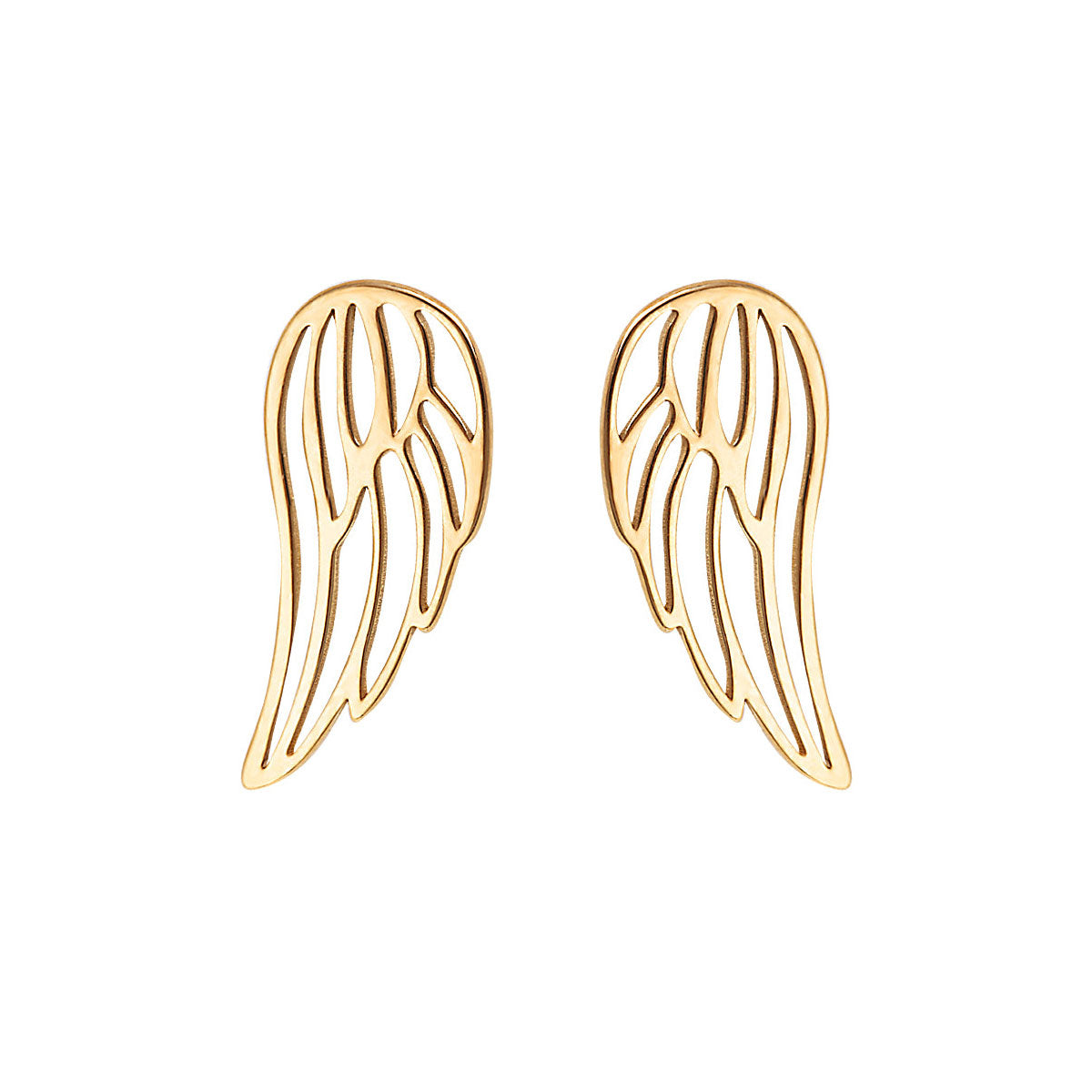 Kolczyki srebrne pozłacane - skrzydła