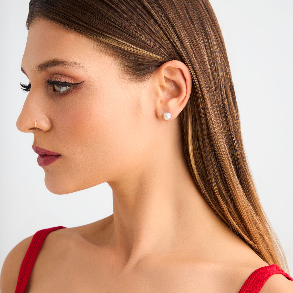 Kolczyki srebrne z perłami i cyrkoniami