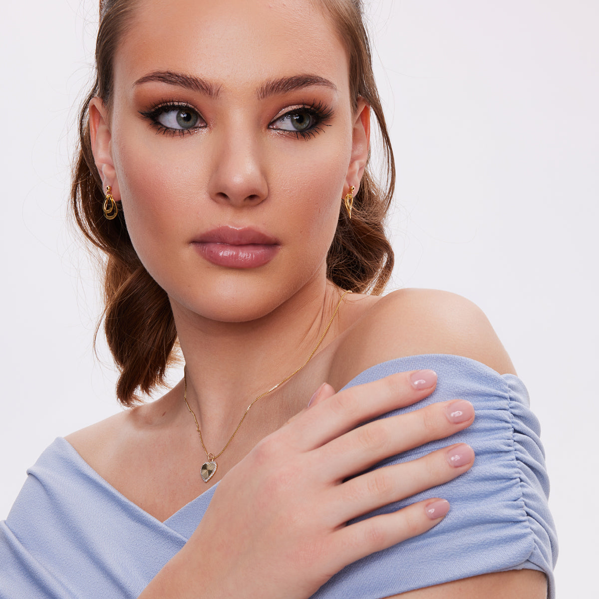 Kolczyki srebrne pozłacane - koła - Senza