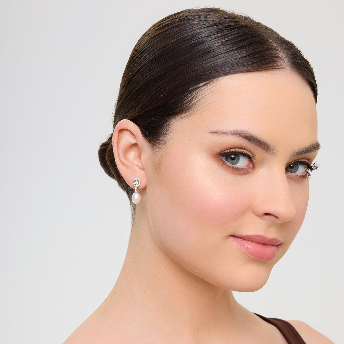 Kolczyki srebrne z perłami i cyrkoniami