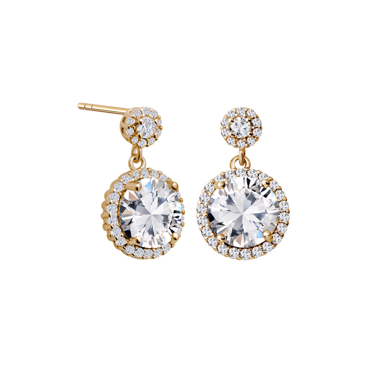 Kolczyki srebrne pozłacane z cyrkoniami - Verona