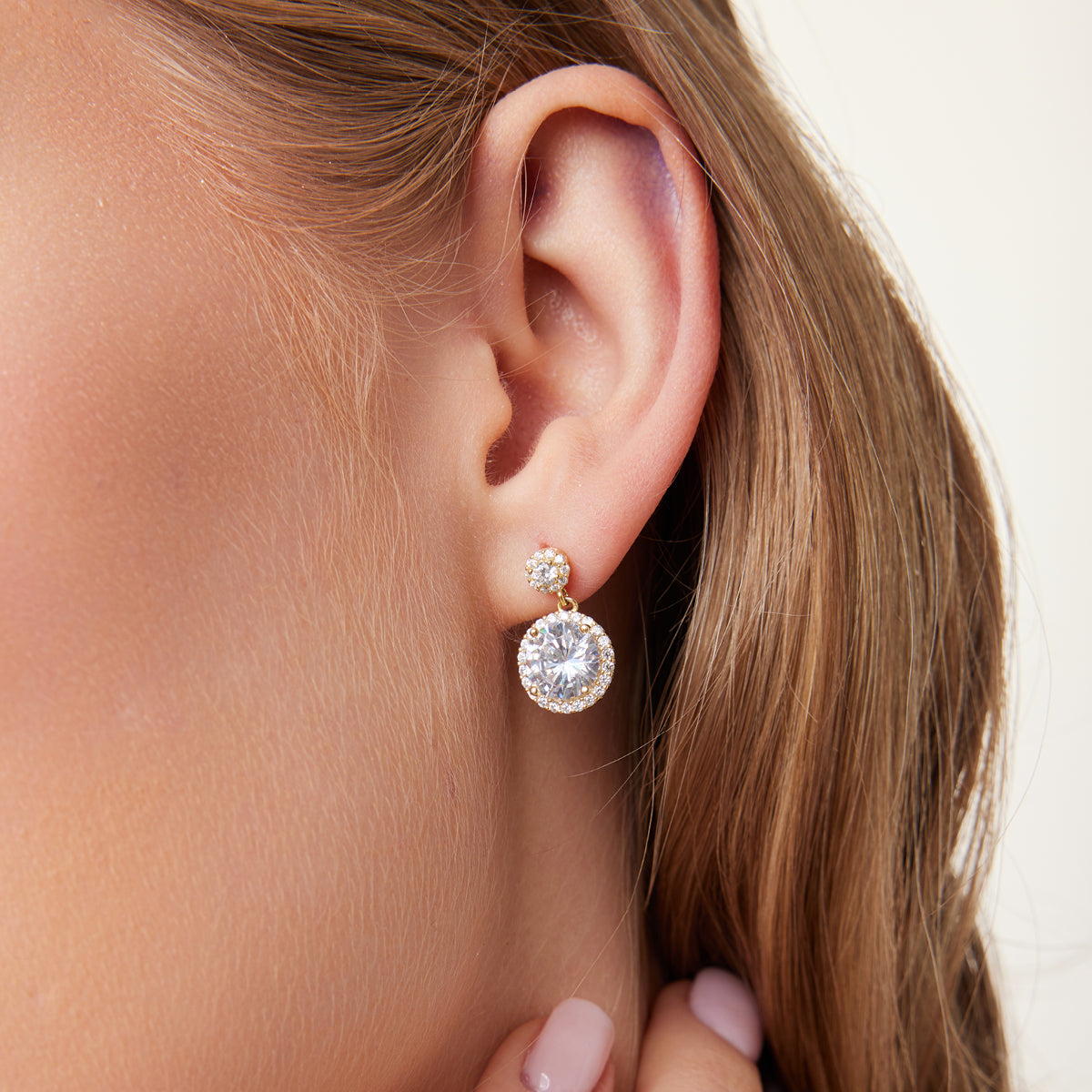 Kolczyki srebrne pozłacane z cyrkoniami - Verona