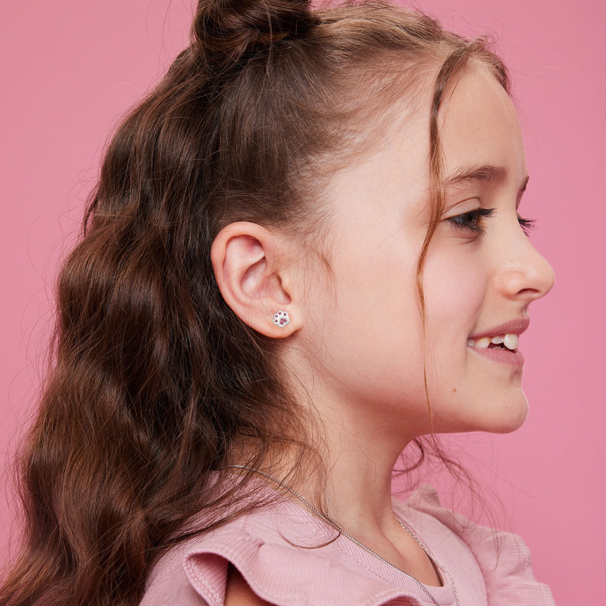 Kolczyki srebrne z emalią i cyrkoniami - Bambini