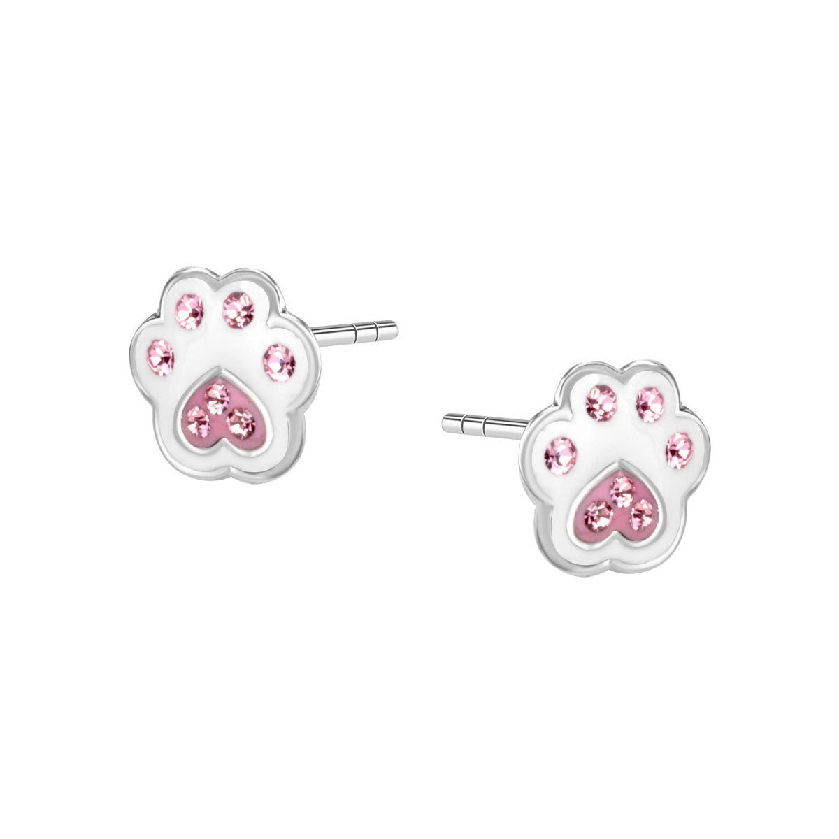 Kolczyki srebrne z emalią i cyrkoniami - Bambini