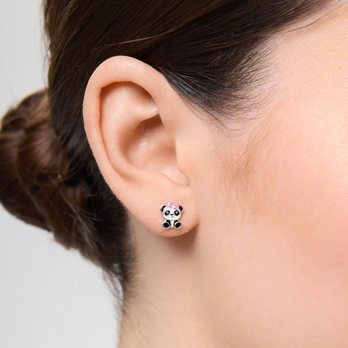 Kolczyki srebrne z emalią - Bambini