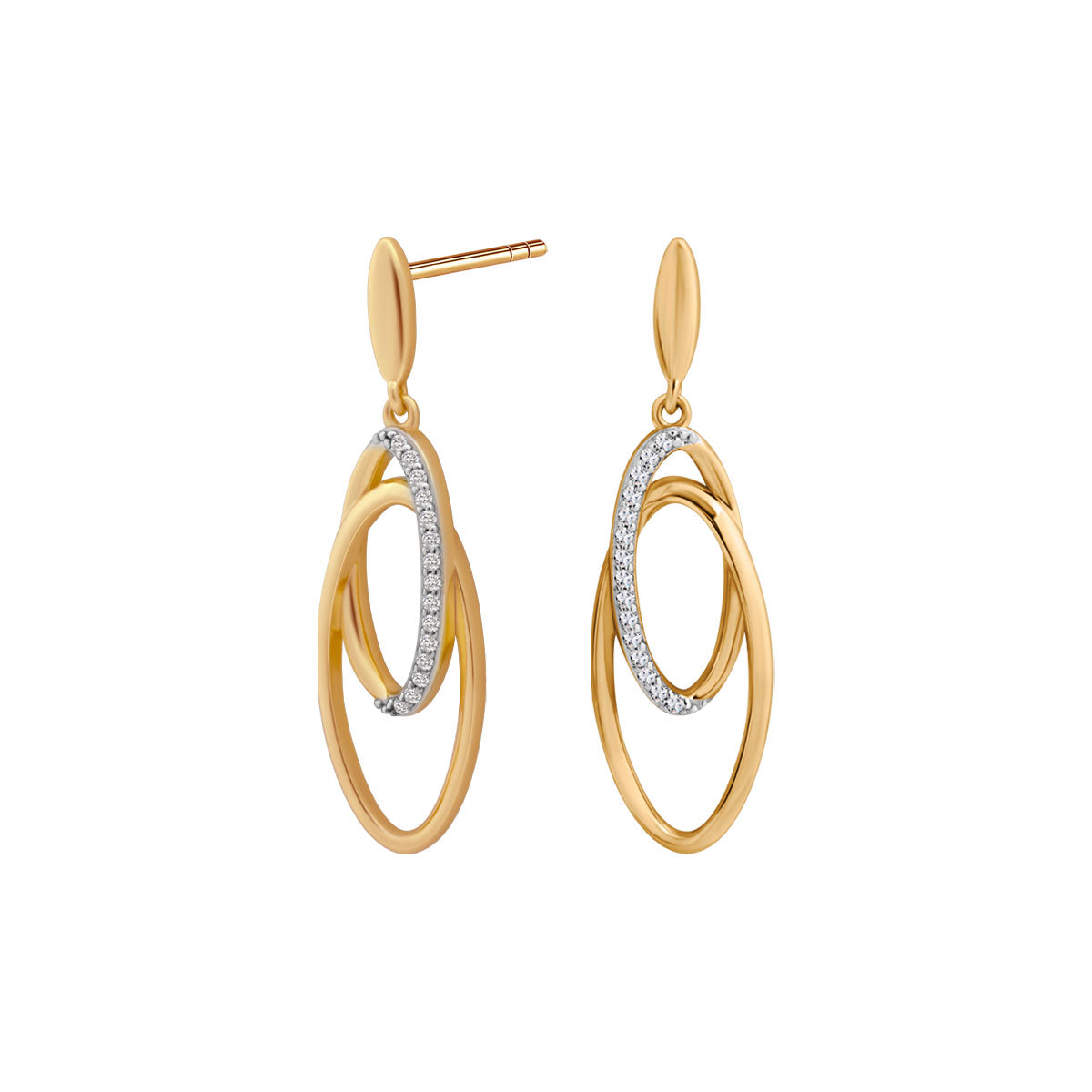 Kolczyki srebrne pozłacane z cyrkoniami