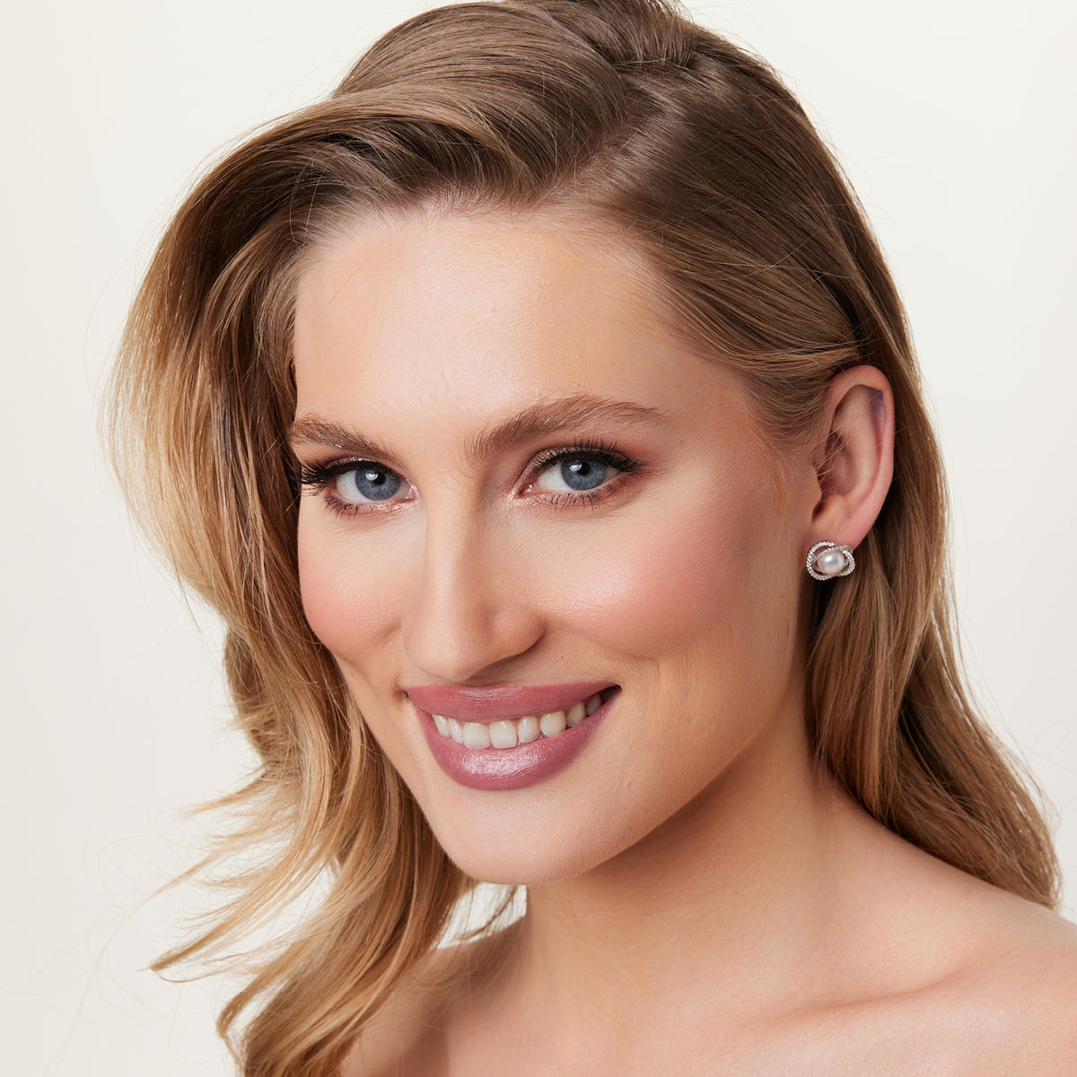 Kolczyki srebrne z perłami i cyrkoniami - Verona