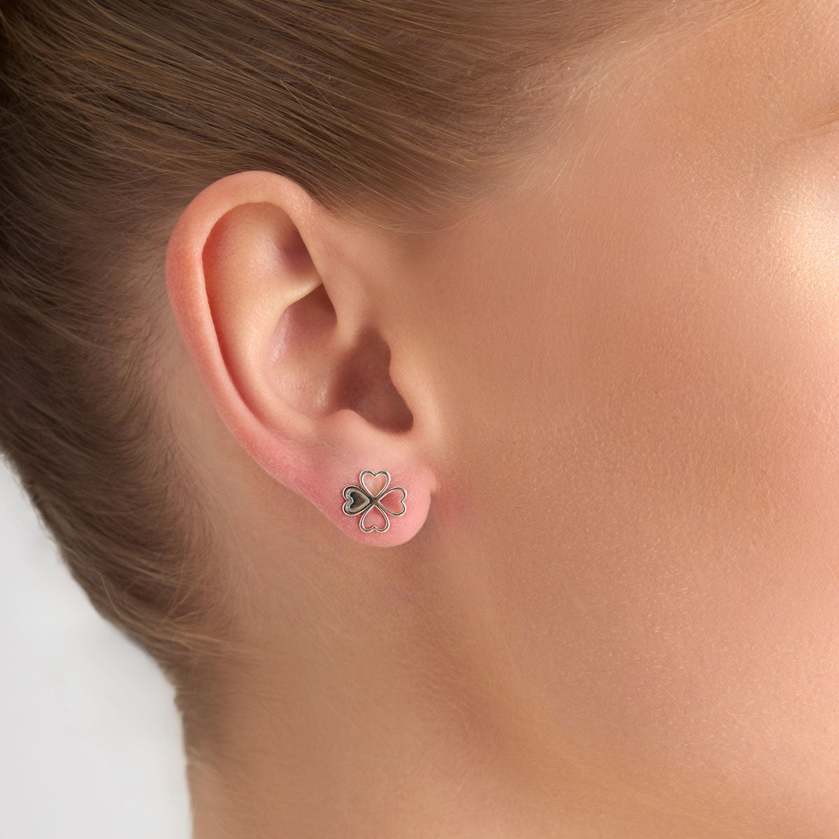 Kolczyki srebrne - koniczyny - Natura