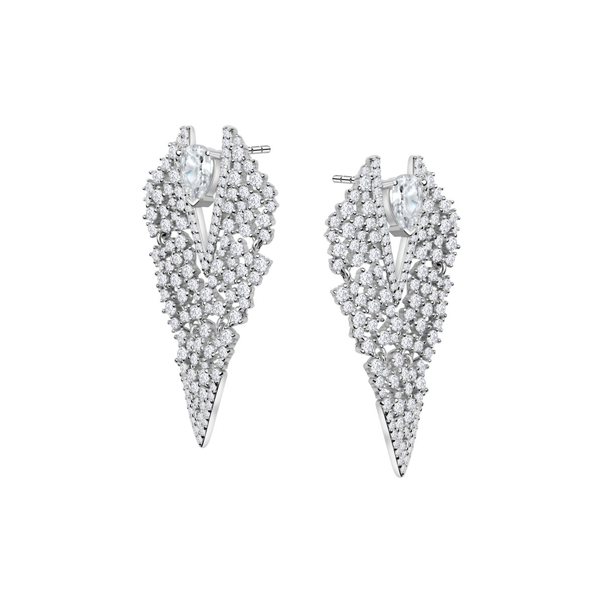 Kolczyki srebrne z cyrkoniami - Evento