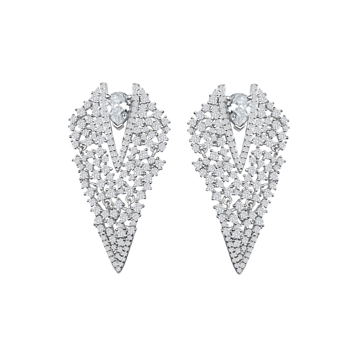 Kolczyki srebrne z cyrkoniami - Evento