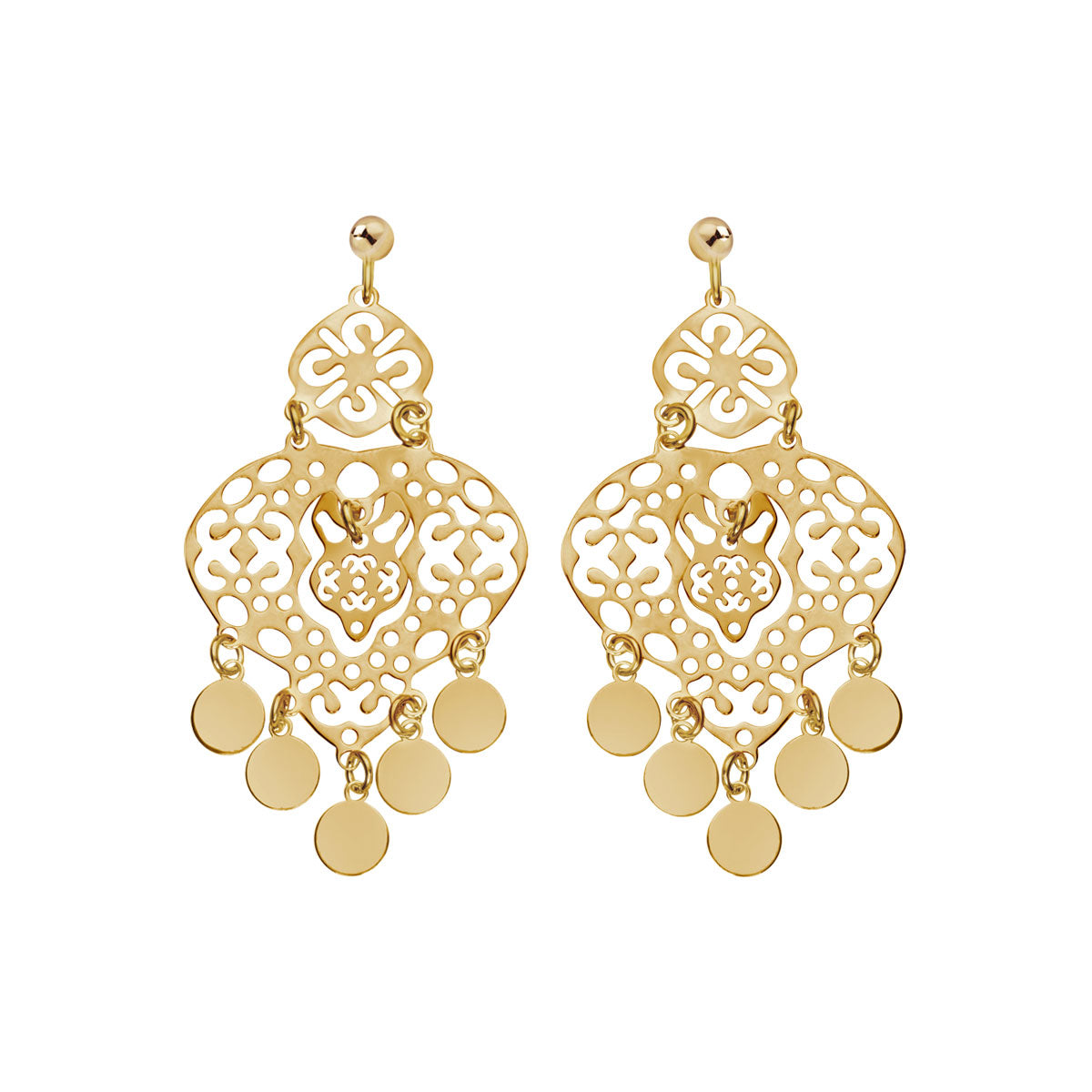 Kolczyki srebrne pozłacane