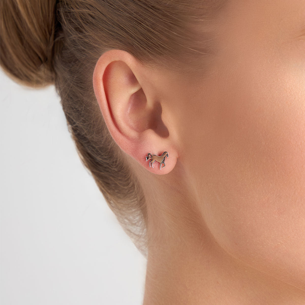 Kolczyki srebrne - konie - Bambini